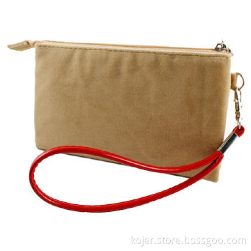 Velvet Zipper Bag for iPhone, with Quality Zipper Slider and Lanyard, Comes in Black